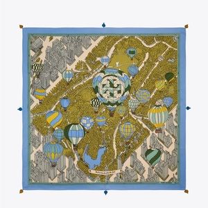 NWT Tory Burch Balloons in The Sky Blue Marina Silk Square Scarf - New York